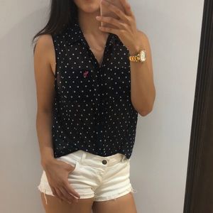 Abercrombie & Fitch Polka Dot Sheer Top Sz XS